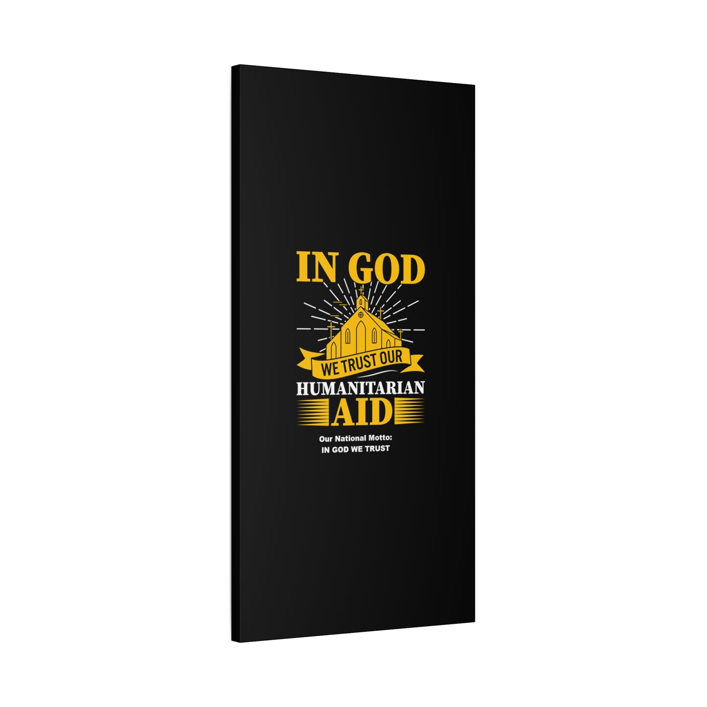 Inspirational Canvas Wall Art - 'In God We Trust' Humanitarian Aid Design