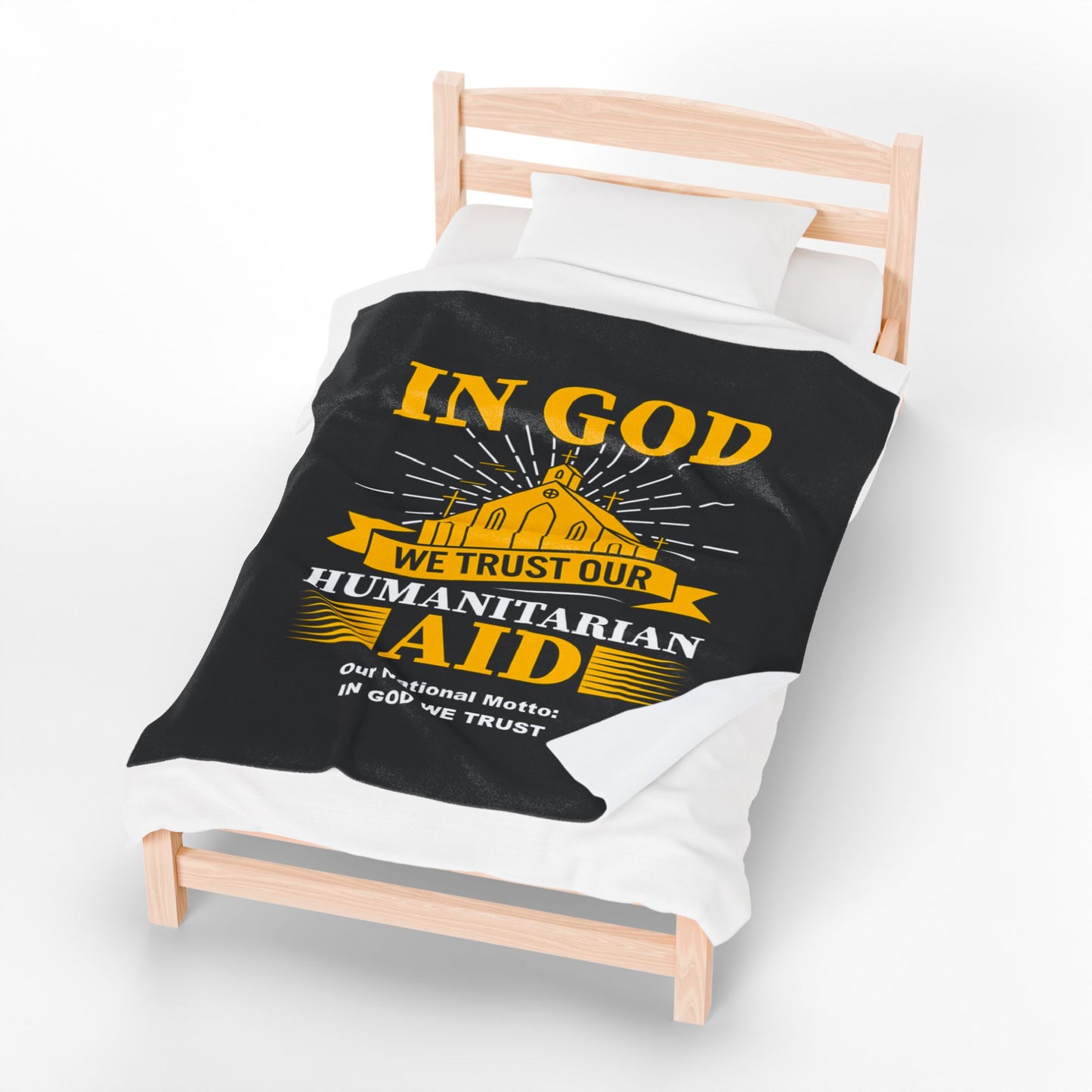 Inspirational Velveteen Plush Blanket - 'In God We Trust'
