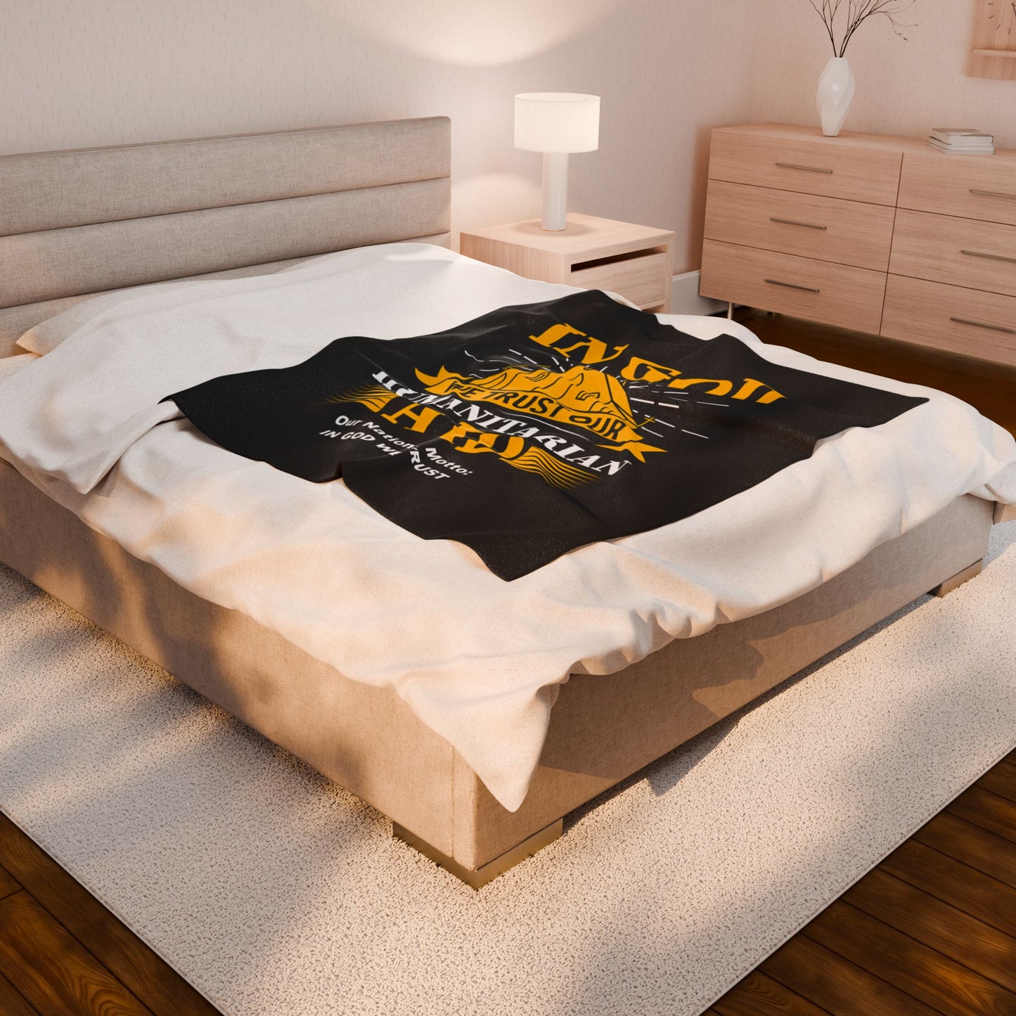 Inspirational Velveteen Plush Blanket - 'In God We Trust'