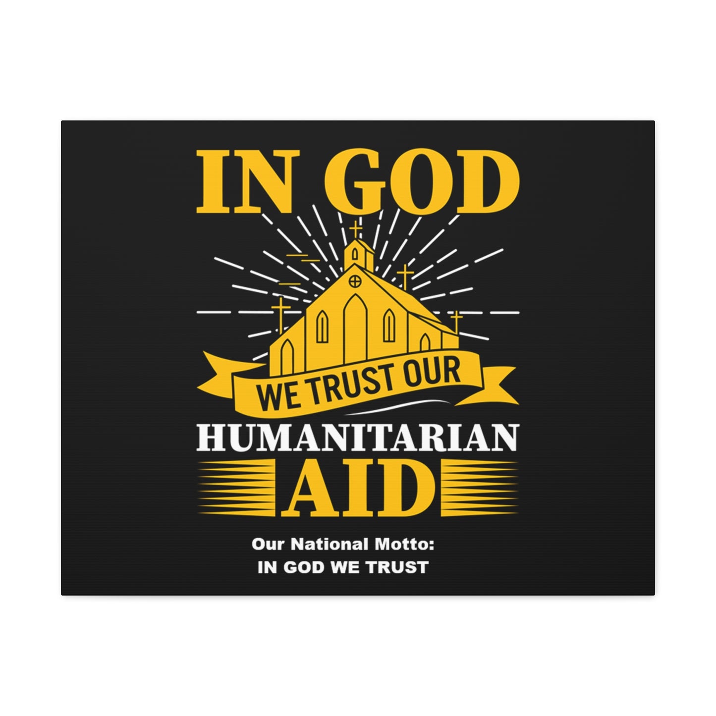 Inspirational Canvas Wall Art - 'In God We Trust' Humanitarian Aid Design