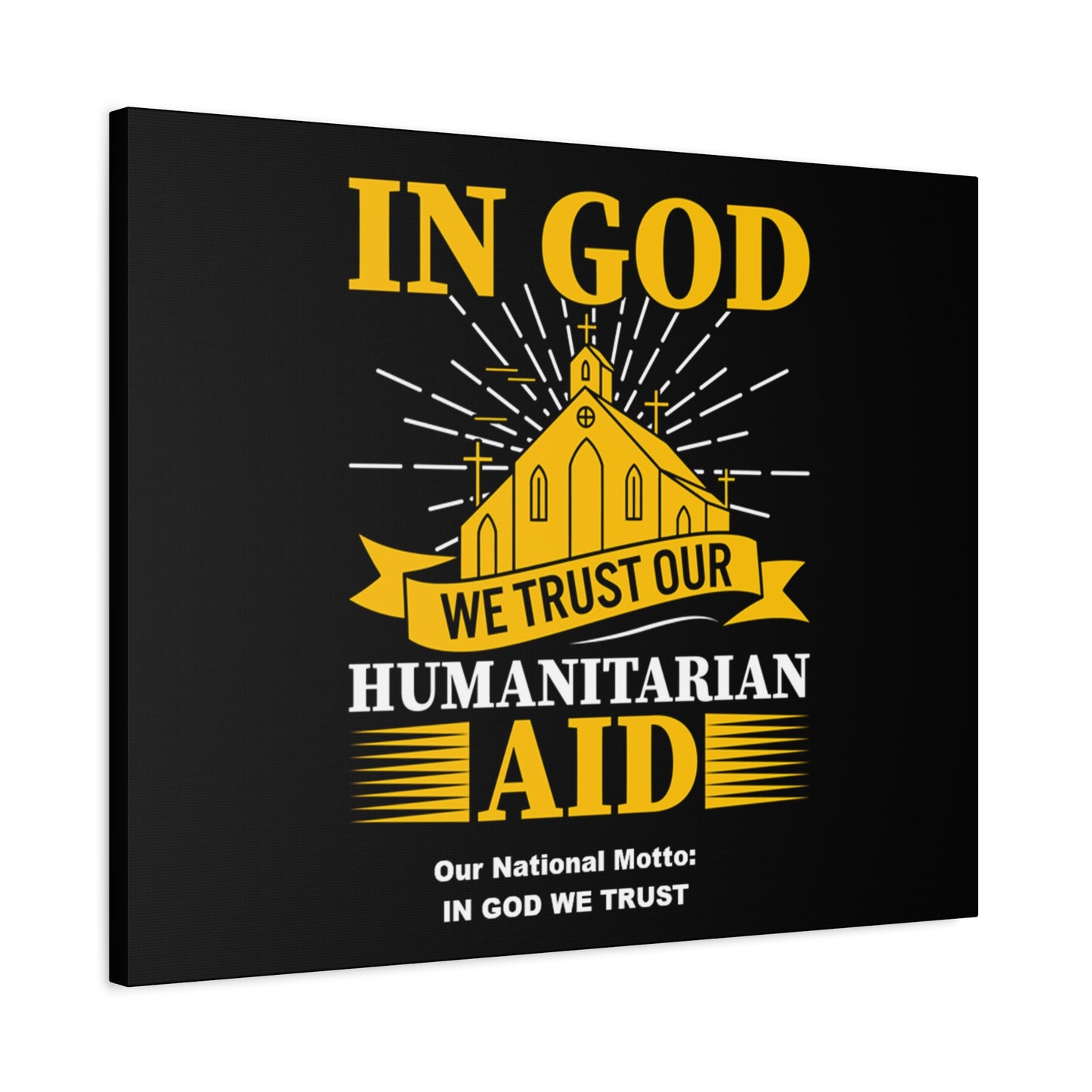 Inspirational Canvas Wall Art - 'In God We Trust' Humanitarian Aid Design