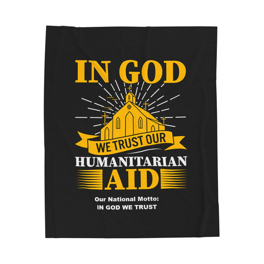 Inspirational Velveteen Plush Blanket - 'In God We Trust'