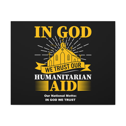 Inspirational Canvas Wall Art - 'In God We Trust' Humanitarian Aid Design