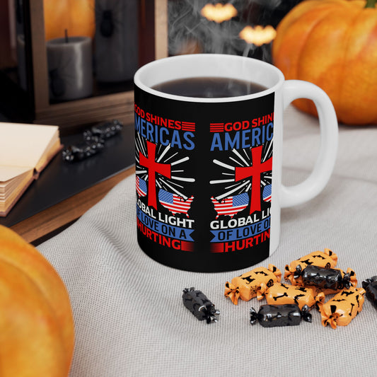 Mug Cup-God Shines Americas  Global Light Of Love